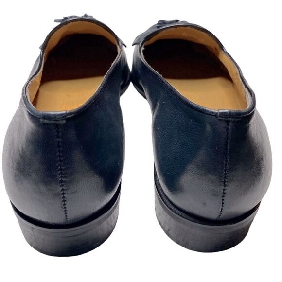 SELBY Moc Fit Wm’s Sz 8.5 Navy Blue Handcrafted Classic Leather Tassle Loafers - Picture 4 of 7